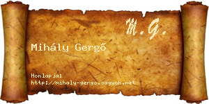 Mihály Gergő névjegykártya
